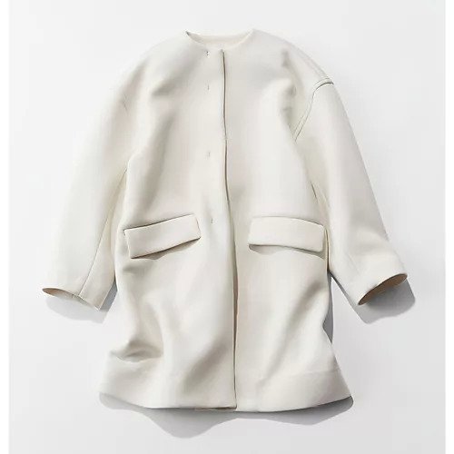 【ミラオーウェン/Mila Owen】のノーカラーフラップポケット付きポンチコート インテリア・キッズ・メンズ・レディースファッション・服の通販 founy(ファニー) 　ファッション　Fashion　レディースファッション　Fashion for Women　アウター　Coat / Outerwear Collection　コート・ロングコート・ピーコート　Long Coats, Peacoats & More　シンプル　Simple, Minimal　ハーフ　Half, Half-Length　フォーマル　Formal, Dressy　定番　Standard, Basic Item　アイボリー|ID: prp329100004360148 ipo3291000000034620783