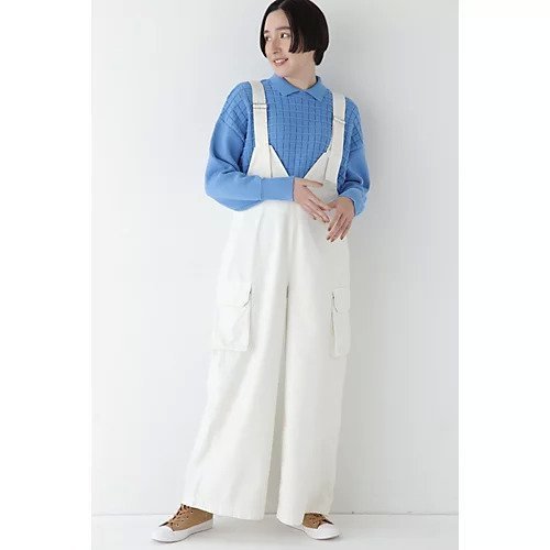【ヒューマンウーマン/HUMAN WOMAN】のオーバーオール インテリア・キッズ・メンズ・レディースファッション・服の通販 founy(ファニー) 　ファッション　Fashion　レディースファッション　Fashion for Women　おすすめ　Recommended / Our Picks　コラボ　Collaboration, Collab　サテン　Satin, Glossy Fabric　ポケット　Pocket, Pocket Detail　ミックス　Mix, Mixed Style　別注　Limited Edition, Custom Order　Ecru|ID: prp329100004361402 ipo3291000000033193409