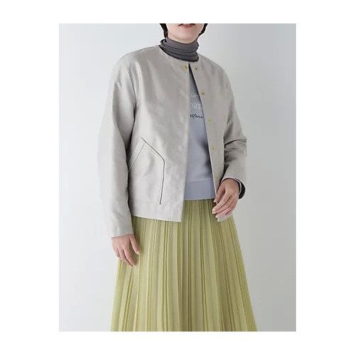 【ヒューマンウーマン/HUMAN WOMAN】のライトモールスキンクルーネックジャケット インテリア・キッズ・メンズ・レディースファッション・服の通販 founy(ファニー) 　ファッション　Fashion　レディースファッション　WOMEN　アウター　Coat Outerwear　ジャケット　Jackets　おすすめ　Recommend　スタンダード　Standard　セットアップ　Set Up　パッチ　Patch　フロント　Front　ブルゾン　Blouson　ポケット　Pocket　エレガント 上品　Elegant　グレージュ|ID: prp329100004361430 ipo3291000000030972460
