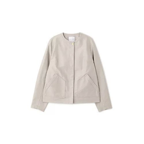 【ヒューマンウーマン/HUMAN WOMAN】のライトモールスキンクルーネックジャケット 人気、トレンドファッション・服の通販 founy(ファニー) 　ファッション　Fashion　レディースファッション　WOMEN　アウター　Coat Outerwear　ジャケット　Jackets　おすすめ　Recommend　スタンダード　Standard　セットアップ　Set Up　パッチ　Patch　フロント　Front　ブルゾン　Blouson　ポケット　Pocket　エレガント 上品　Elegant　other-2|ID: prp329100004361430 ipo3291000000031260454
