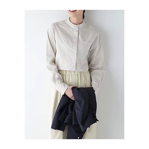 【ヒューマンウーマン/HUMAN WOMAN】のスタンドフリルチェックブラウス インテリア・キッズ・メンズ・レディースファッション・服の通販 founy(ファニー) https://founy.com/ ファッション Fashion レディースファッション Fashion for Women トップス・カットソー Cut & Sew Tops シャツ・ブラウス・オフィスカジュアル Elegant Blouses & Button-Ups おすすめ Recommended / Our Picks インナー Innerwear クラシカル Classical, Vintage-Inspired シンプル Simple, Minimal ジャケット Jacket, Outerwear スクエア Square, Square Shape スタンダード Standard, Basic チェック Check, Plaid, Tartan フリル Frill, Ruffle ブロック Block, Solid Block Pattern ボトム Bottoms, Lower Wear ポケット Pocket, Pocket Detail |ID: prp329100004363372 ipo3291000000035093177