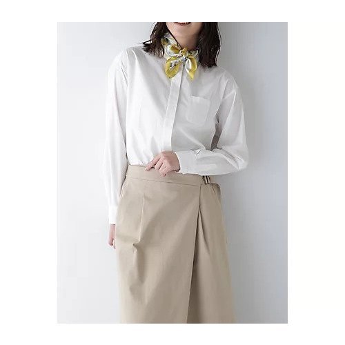 【ヒューマンウーマン/HUMAN WOMAN】のスタンドフリルドビーブラウス 人気、トレンドファッション・服の通販 founy(ファニー) 　ファッション　Fashion　レディースファッション　Fashion for Women　トップス・カットソー　Cut & Sew Tops　シャツ・ブラウス・オフィスカジュアル　Elegant Blouses & Button-Ups　おすすめ　Recommended / Our Picks　インナー　Innerwear　クラシカル　Classical, Vintage-Inspired　シンプル　Simple, Minimal　ジャケット　Jacket, Outerwear　スクエア　Square, Square Shape　スタンダード　Standard, Basic　ストライプ　Stripe, Striped Pattern　フリル　Frill, Ruffle　ボトム　Bottoms, Lower Wear　ポケット　Pocket, Pocket Detail　 other-1|ID: prp329100004363373 ipo3291000000034376048