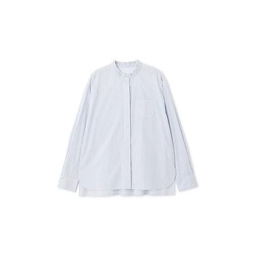 【ヒューマンウーマン/HUMAN WOMAN】のスタンドフリルドビーブラウス 人気、トレンドファッション・服の通販 founy(ファニー) 　ファッション　Fashion　レディースファッション　Fashion for Women　トップス・カットソー　Cut & Sew Tops　シャツ・ブラウス・オフィスカジュアル　Elegant Blouses & Button-Ups　おすすめ　Recommended / Our Picks　インナー　Innerwear　クラシカル　Classical, Vintage-Inspired　シンプル　Simple, Minimal　ジャケット　Jacket, Outerwear　スクエア　Square, Square Shape　スタンダード　Standard, Basic　ストライプ　Stripe, Striped Pattern　フリル　Frill, Ruffle　ボトム　Bottoms, Lower Wear　ポケット　Pocket, Pocket Detail　other-3|ID: prp329100004363373 ipo3291000000034376053