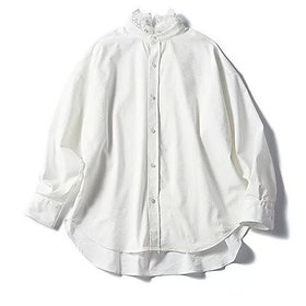 【トゥエルブクローゼット/12closet】 【洗える】衿レース2WAYバンドカラーシャツ人気、トレンドファッション・服の通販 founy(ファニー) ファッション Fashion レディースファッション WOMEN トップス・カットソー Tops/Tshirt シャツ/ブラウス Shirts/Blouses ストライプ Stripe レース Race 洗える Washable |ID:prp329100004364258