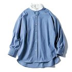 【トゥエルブクローゼット/12closet】の【洗える】衿レース2WAYバンドカラーシャツ ブルーストライプ|ID:prp329100004364258