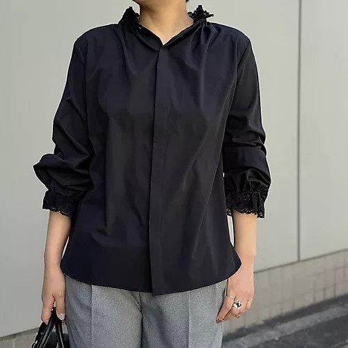 【トゥエルブクローゼット/12closet】の【12classe】【洗える】前後2WAY衿レースブラウス 人気、トレンドファッション・服の通販 founy(ファニー) 　ファッション　Fashion　レディースファッション　WOMEN　トップス・カットソー　Tops/Tshirt　シャツ/ブラウス　Shirts/Blouses　ジャケット　Jacket　ストレッチ　Stretch　セレモニー　Ceremony　レース　Race　洗える　Washable　other-3|ID: prp329100004364259 ipo3291000000031941623