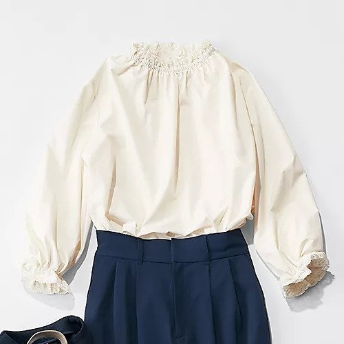 【トゥエルブクローゼット/12closet】の【12classe】【洗える】前後2WAY衿レースブラウス 人気、トレンドファッション・服の通販 founy(ファニー) 　ファッション　Fashion　レディースファッション　Fashion for Women　トップス・カットソー　Cut & Sew Tops　シャツ・ブラウス・オフィスカジュアル　Elegant Blouses & Button-Ups　ジャケット　Jacket, Outerwear　ストレッチ　Stretch, Stretchy Fabric　セレモニー　Ceremony　レース　Lace, Lace Fabric　洗える　Machine Washable　other-3|ID: prp329100004364259 ipo3291000000034953617