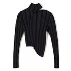 【フォトコピュー/PHOTOCOPIEU】のASYMMETRIC OVAL JUMPER 人気、トレンドファッション・服の通販 founy(ファニー) ファッション Fashion レディースファッション WOMEN 2025年 2025 2025春夏・S/S Ss,Spring/Summer,2025 アシンメトリー Asymmetry カッティング Cutting ストライプ Stripe ハイネック High Neck 今季 This Season 洗える Washable thumbnail BLACK|ID: prp329100004364260 ipo3291000000030519322