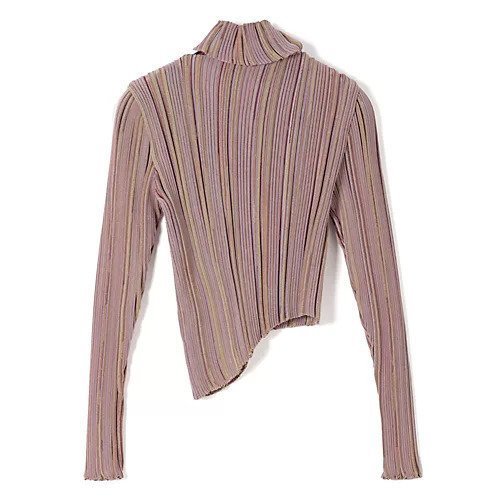 【フォトコピュー/PHOTOCOPIEU】のASYMMETRIC OVAL JUMPER 人気、トレンドファッション・服の通販 founy(ファニー) 　ファッション　Fashion　レディースファッション　WOMEN　2025年　2025　2025春夏・S/S　Ss,Spring/Summer,2025　アシンメトリー　Asymmetry　カッティング　Cutting　ストライプ　Stripe　ハイネック　High Neck　今季　This Season　洗える　Washable　other-2|ID: prp329100004364260 ipo3291000000031265789