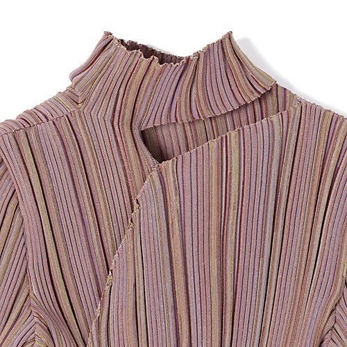 【フォトコピュー/PHOTOCOPIEU】のASYMMETRIC OVAL JUMPER 人気、トレンドファッション・服の通販 founy(ファニー) 　ファッション　Fashion　レディースファッション　WOMEN　2025年　2025　2025春夏・S/S　Ss,Spring/Summer,2025　アシンメトリー　Asymmetry　カッティング　Cutting　ストライプ　Stripe　ハイネック　High Neck　今季　This Season　洗える　Washable　other-3|ID: prp329100004364260 ipo3291000000031265791