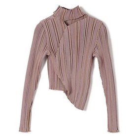 【フォトコピュー/PHOTOCOPIEU】のASYMMETRIC OVAL JUMPER 人気、トレンドファッション・服の通販 founy(ファニー) ファッション Fashion レディースファッション Ladies' Fashion Online 2025年 2025 2025春夏・S/S Ss,Spring/Summer,2025 アシンメトリー Asymmetry カッティング Cutting ストライプ Stripe ハイネック High Neck 今季 This Season 洗える Washable |ID:prp329100004364260