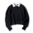 【トゥエルブクローゼット/12closet】の【洗える】サーマル風衿付きニット 人気、トレンドファッション・服の通販 founy(ファニー) ファッション Fashion レディースファッション Fashion for Women トップス・カットソー Cut & Sew Tops ニット Knit Tops & Sweaters クラシカル Classical, Vintage-Inspired サーマル Thermal, Waffle Knit トレンド Trend, Trending Now バランス Balance, Style Balance ワイド Wide, Wide Fit 洗える Machine Washable thumbnail ブラック|ID: prp329100004364261 ipo3291000000034766827