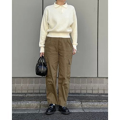 【トゥエルブクローゼット/12closet】の【洗える】サーマル風衿付きニット 人気、トレンドファッション・服の通販 founy(ファニー) 　ファッション　Fashion　レディースファッション　Fashion for Women　トップス・カットソー　Cut & Sew Tops　ニット　Knit Tops & Sweaters　クラシカル　Classical, Vintage-Inspired　サーマル　Thermal, Waffle Knit　トレンド　Trend, Trending Now　バランス　Balance, Style Balance　ワイド　Wide, Wide Fit　洗える　Machine Washable　other-2|ID: prp329100004364261 ipo3291000000034954184