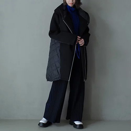 【マルシャル テル/MARECHAL TERRE】のロングダウンパーカー 人気、トレンドファッション・服の通販 founy(ファニー) 　ファッション　Fashion　レディースファッション　WOMEN　トップス・カットソー　Tops/Tshirt　パーカ　Sweats　カットソー　Cut And Sew　切替　Switching　軽量　Lightweight　ダウン　Down　チャーム　Charm　ドッキング　Docking　パーカー　Hoodie　ライダース　Riders　other-3|ID: prp329100004369794 ipo3291000000031261951