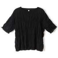 【ハクジ/HAKUJI】のTwist jersey shirring Tshirt 人気、トレンドファッション・服の通販 founy(ファニー) ファッション Fashion レディースファッション WOMEN トップス・カットソー Tops/Tshirt シャツ/ブラウス Shirts/Blouses ロング / Tシャツ T-Shirts ガーリー Girly シャーリング Shirring シンプル Simple ジャージー Jersey バランス Balance ボトム Bottom 人気 Popularity 洗える Washable |ID:prp329100004372735