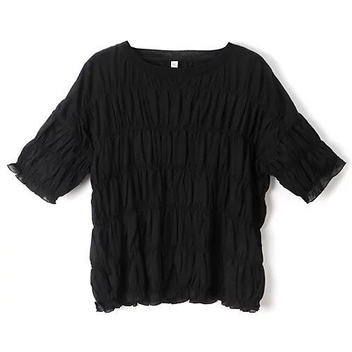 【ハクジ/HAKUJI】のTwist jersey shirring Tshirt 人気、トレンドファッション・服の通販 founy(ファニー) 　ファッション　Fashion　レディースファッション　Fashion for Women　トップス・カットソー　Cut & Sew Tops　シャツ・ブラウス・オフィスカジュアル　Elegant Blouses & Button-Ups　ロングTシャツ・Tシャツ　Longline T-Shirts & Tees　ガーリー　Girly, Feminine Style　シャーリング　Shirring, Ruched　シンプル　Simple, Minimal　バランス　Balance, Style Balance　ボトム　Bottoms, Lower Wear　人気　Popular, Best Seller　洗える　Machine Washable　 other-1|ID: prp329100004372735 ipo3291000000034155390