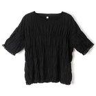 【ハクジ/HAKUJI】のTwist jersey shirring Tshirt 人気、トレンドファッション・服の通販 founy(ファニー) ファッション Fashion レディースファッション Fashion for Women トップス・カットソー Cut & Sew Tops シャツ・ブラウス・オフィスカジュアル Elegant Blouses & Button-Ups ロングTシャツ・Tシャツ Longline T-Shirts & Tees ガーリー Girly, Feminine Style シャーリング Shirring, Ruched シンプル Simple, Minimal バランス Balance, Style Balance ボトム Bottoms, Lower Wear 人気 Popular, Best Seller 洗える Machine Washable thumbnail BLACK|ID: prp329100004372735 ipo3291000000034155392