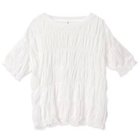 【ハクジ/HAKUJI】のTwist jersey shirring Tshirt 人気、トレンドファッション・服の通販 founy(ファニー) ファッション Fashion レディースファッション Fashion for Women トップス・カットソー Cut & Sew Tops シャツ・ブラウス・オフィスカジュアル Elegant Blouses & Button-Ups ロングTシャツ・Tシャツ Longline T-Shirts & Tees ガーリー Girly, Feminine Style シャーリング Shirring, Ruched シンプル Simple, Minimal バランス Balance, Style Balance ボトム Bottoms, Lower Wear 人気 Popular, Best Seller 洗える Machine Washable thumbnail WHITE|ID: prp329100004372735 ipo3291000000034155394