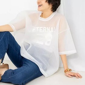 【リエミラー/Rie Miller】のダンボールメッシュプリントTシャツ 人気、トレンドファッション・服の通販 founy(ファニー) ファッション Fashion レディースファッション WOMEN トップス・カットソー Tops/Tshirt シャツ/ブラウス Shirts/Blouses ロング / Tシャツ T-Shirts 2025年 2025 2025春夏・S/S Ss,Spring/Summer,2025 おすすめ Recommend インナー Inner シアー Sheer ジャケット Jacket トレンド Trend プリント Print |ID:prp329100004372736
