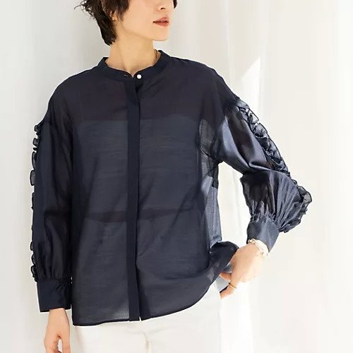 【ノーリーズ/NOLLEY'S】の袖フリルシアーブラウス インテリア・キッズ・メンズ・レディースファッション・服の通販 founy(ファニー) https://founy.com/ ファッション Fashion レディースファッション WOMEN トップス・カットソー Tops/Tshirt シャツ/ブラウス Shirts/Blouses 2025年 2025 2025春夏・S/S Ss,Spring/Summer,2025 インナー Inner ジャケット Jacket デニム Denim パール Pearl フリル Frills ワイド Wide 春 Spring |ID: prp329100004372745 ipo3291000000031986999