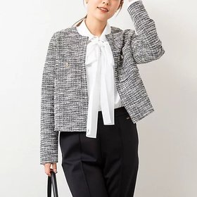 【ノーリーズ/NOLLEY'S】 ウォッシャブルツイーディージャージノーカラージャケット人気、トレンドファッション・服の通販 founy(ファニー) ファッション Fashion レディースファッション WOMEN アウター Coat Outerwear ジャケット Jackets ノーカラージャケット No Collar Leather Jackets 2025年 2025 2025春夏・S/S Ss,Spring/Summer,2025 おすすめ Recommend オケージョン Occasion ジャケット Jacket ジャージ Jersey ツイード Tweed |ID:prp329100004373014