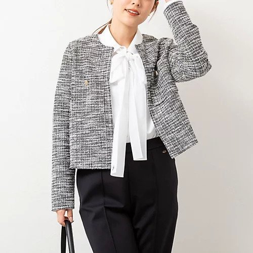 【ノーリーズ/NOLLEY'S】のウォッシャブルツイーディージャージノーカラージャケット 人気、トレンドファッション・服の通販 founy(ファニー) 　ファッション　Fashion　レディースファッション　WOMEN　アウター　Coat Outerwear　ジャケット　Jackets　ノーカラージャケット　No Collar Leather Jackets　2025年　2025　2025春夏・S/S　Ss,Spring/Summer,2025　おすすめ　Recommend　オケージョン　Occasion　ジャケット　Jacket　ジャージ　Jersey　ツイード　Tweed　 other-1|ID: prp329100004373014 ipo3291000000031713714
