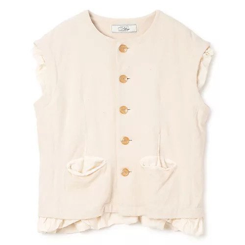 【ピリングス/pillings】のドライリネン縮絨ベスト インテリア・キッズ・メンズ・レディースファッション・服の通販 founy(ファニー) 　ファッション　Fashion　レディースファッション　Ladies' Fashion Online　アウター　Coat Outerwear　トップス・カットソー　Tops/Tshirt　ベスト/ジレ　Gilets/Vests　2025年　2025　2025春夏・S/S　Ss,Spring/Summer,2025　フリル　Frills　ベスト　Vest　ベーシック　Basic　リネン　Linen　ivory|ID: prp329100004374994 ipo3291000000032524922