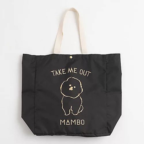 【クラスカ ギャラリー & ショップ ドー/CLASKA Gallery&Shop DO】のMAMBO TAKE ME OUT ナイロンマルシェトート インテリア・キッズ・メンズ・レディースファッション・服の通販 founy(ファニー) 　ファッション　Fashion　レディースファッション　WOMEN　バッグ　Bag　イラスト　Illustration　コンパクト　Compact　スマート　Smart　ポケット　Pocket　モチーフ　Motif　リボン　Ribbon　人気　Popularity　犬　Dog　チャコールグレー|ID: prp329100004378335 ipo3291000000030968935