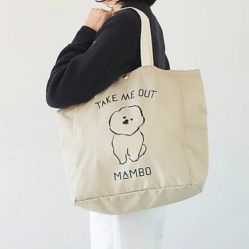 【クラスカ ギャラリー & ショップ ドー/CLASKA Gallery&Shop DO】のMAMBO TAKE ME OUT ナイロンマルシェトート 人気、トレンドファッション・服の通販 founy(ファニー) 　ファッション　Fashion　レディースファッション　WOMEN　バッグ　Bag　イラスト　Illustration　コンパクト　Compact　スマート　Smart　ポケット　Pocket　モチーフ　Motif　リボン　Ribbon　人気　Popularity　犬　Dog　other-2|ID: prp329100004378335 ipo3291000000031258839
