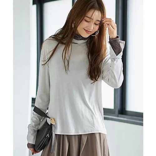 【スタイルデリ/STYLE DELI】の【Made in Japan】レイヤード風カットトップス インテリア・キッズ・メンズ・レディースファッション・服の通販 founy(ファニー) 　ファッション　Fashion　レディースファッション　Fashion for Women　トップス・カットソー　Cut & Sew Tops　インナー　Innerwear　エアリー　Airy Texture　カットソー　Cut and Sewn Top　カーディガン　Cardigan, Knitwear　サロペット　Overalls, Salopette　シンプル　Simple, Minimal　ジャケット　Jacket, Outerwear　スタンド　Stand Collar, Upright Stand　ストレート　Straight, Straight Cut　スリット　Slit, Slit Detail　とろみ　Fluid, Flowy Fabric　タートル　Turtleneck, Turtle Collar　タートルネック　Turtleneck, High Neck　なめらか　Smooth, Silky Texture　バランス　Balance, Style Balance　フィット　Fit, Slim Fit　ベスト　Vest, Waistcoat　ボーダー　Border, Stripe　ポケット　Pocket, Pocket Detail　ルーズ　Loose, Oversized　日本製　Made In Japan　夏　Summer　ブライトグレー|ID: prp329100004379502 ipo3291000000034078638