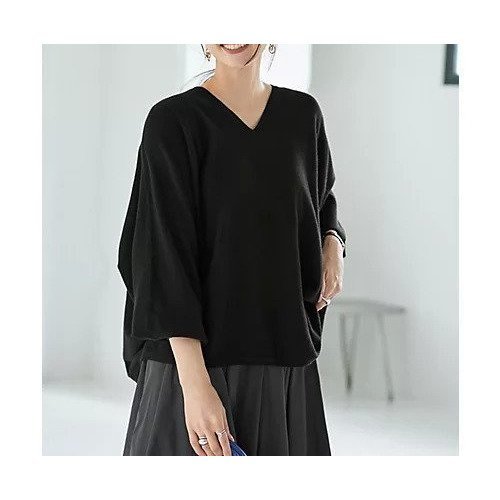 【スタイルデリ/STYLE DELI】の気持ちいいドルマンニットトップス インテリア・キッズ・メンズ・レディースファッション・服の通販 founy(ファニー) 　ファッション　Fashion　レディースファッション　Fashion for Women　トップス・カットソー　Cut & Sew Tops　ニット　Knit Tops & Sweaters　インナー　Innerwear　カーディガン　Cardigan, Knitwear　キャミソール　Camisole, Spaghetti Strap Top　ジャケット　Jacket, Outerwear　定番　Standard, Basic Item　バランス　Balance, Style Balance　ポケット　Pocket, Pocket Detail　ワイド　Wide, Wide Fit　冬　Winter / This Winter　夏　Summer　ブラック|ID: prp329100004379505 ipo3291000000034037221