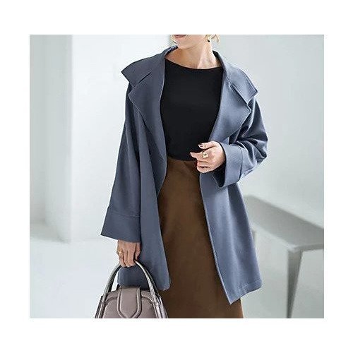 【スタイルデリ/STYLE DELI】のツイル生地2wayネックコート インテリア・キッズ・メンズ・レディースファッション・服の通販 founy(ファニー) 　ファッション　Fashion　レディースファッション　Fashion for Women　アウター　Coat / Outerwear Collection　コート・ロングコート・ピーコート　Long Coats, Peacoats & More　春　Spring　切替　Switching, Contrast Panel　軽量　Lightweight, Ultra Light　サロペット　Overalls, Salopette　シンプル　Simple, Minimal　スタンド　Stand Collar, Upright Stand　スリット　Slit, Slit Detail　スーツ　Suit, Formalwear　ダブル　Double, Double-Breasted　ツイル　Twist, Twisted Detail　バランス　Balance, Style Balance　フロント　Front, Front Design　ポケット　Pocket, Pocket Detail　マーブル　Marble, Marble Pattern　リアル　Real, Realistic　ロング　Long, Long-Length　夏　Summer　スモーキーブルー|ID: prp329100004379562 ipo3291000000034176148