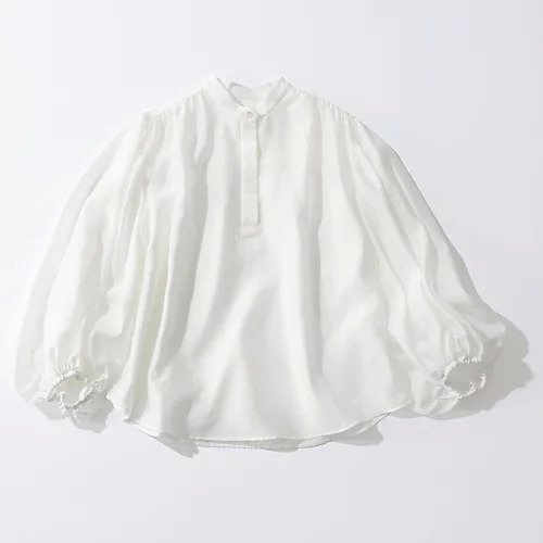 【スアデオ/suadeo】のバンドカラーシアーブラウス 人気、トレンドファッション・服の通販 founy(ファニー) 　ファッション　Fashion　レディースファッション　Fashion for Women　トップス・カットソー　Cut & Sew Tops　シャツ・ブラウス・オフィスカジュアル　Elegant Blouses & Button-Ups　インナー　Innerwear　ギャザー　Gathered, Ruffled　シアー　Sheer, See-Through　シンプル　Simple, Minimal　スリーブ　Sleeve, Long Sleeve / Short Sleeve　夏　Summer　春　Spring　S/S・春夏　SS, Spring/Summer, Warm Season　A/W・秋冬　Autumn/Winter　other-2|ID: prp329100004381658 ipo3291000000035837465