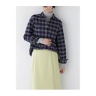 【ヒューマンウーマン/HUMAN WOMAN】のコットン起毛チェックマリンカラーシャツ ネイビーチェック|ID: prp329100004381665 ipo3291000000030624984