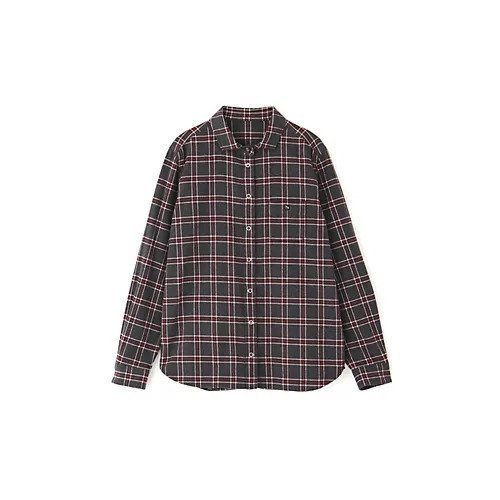 【ヒューマンウーマン/HUMAN WOMAN】のコットン起毛チェックマリンカラーシャツ 人気、トレンドファッション・服の通販 founy(ファニー) 　ファッション　Fashion　レディースファッション　WOMEN　トップス・カットソー　Tops/Tshirt　シャツ/ブラウス　Shirts/Blouses　おすすめ　Recommend　インナー　Inner　カフス　Cuffs　チェック　Check　デニム　Denim　ドット　Dot　ポケット　Pocket　定番　Standard　A/W・秋冬　Aw・Autumn/Winter・Fw・Fall-Winter　other-2|ID: prp329100004381665 ipo3291000000031265024