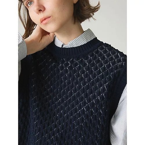 【ミディウミ/MidiUmi】のメッシュニットベスト 人気、トレンドファッション・服の通販 founy(ファニー) 　ファッション　Fashion　レディースファッション　WOMEN　アウター　Coat Outerwear　トップス・カットソー　Tops/Tshirt　ニット　Knit Tops　ベスト/ジレ　Gilets/Vests　ハンド　Hand　ベーシック　Basic　メッシュ　Mesh　春　Spring　other-3|ID: prp329100004383189 ipo3291000000031264871