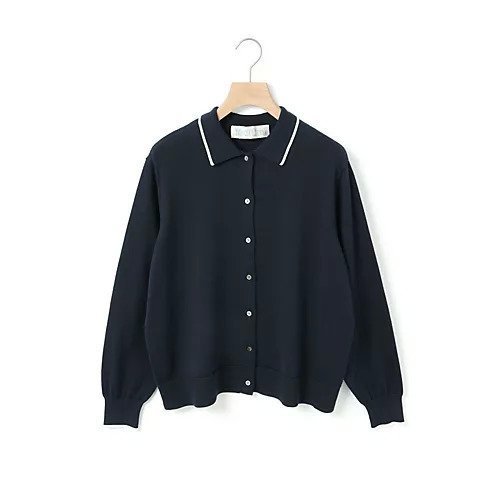 【ミディウミ/MidiUmi】のポロニットカーディガン インテリア・キッズ・メンズ・レディースファッション・服の通販 founy(ファニー) 　ファッション　Fashion　レディースファッション　WOMEN　トップス・カットソー　Tops/Tshirt　ニット　Knit Tops　カーディガン　Cardigans　ベーシック　Basic　春　Spring　ネイビー|ID: prp329100004383198 ipo3291000000030637264