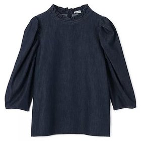 【オブラダ/Oblada】のDENIM SHIRRING BLOUSE 人気、トレンドファッション・服の通販 founy(ファニー) ファッション Fashion レディースファッション WOMEN スリーブ Sleeve デニム Denim フリル Frills 洗える Washable |ID:prp329100004387780