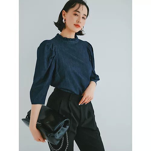 【オブラダ/Oblada】のDENIM SHIRRING BLOUSE 人気、トレンドファッション・服の通販 founy(ファニー) 　ファッション　Fashion　レディースファッション　WOMEN　スリーブ　Sleeve　デニム　Denim　フリル　Frills　洗える　Washable　other-2|ID: prp329100004387780 ipo3291000000031264718