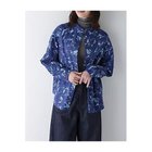 【ヒューマンウーマン/HUMAN WOMAN】のペイントPTバンドカラーシャツブラウス ブルー|ID: prp329100004387784 ipo3291000000030672087