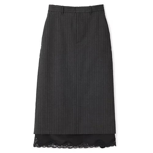 【アンスクリア/INSCRIRE】のWool Layered Skirt 人気、トレンドファッション・服の通販 founy(ファニー) 　ファッション　Fashion　レディースファッション　Fashion for Women　スカート　Skirts　2025年　2025　2025春夏・S/S　Spring/Summer 2025 SS25　ストライプ　Stripe, Striped Pattern　ペチコート　Petticoat, Underskirt　マニッシュ　Mannish, Boyish　レース　Lace, Lace Fabric　 other-1|ID: prp329100004389157 ipo3291000000034955736