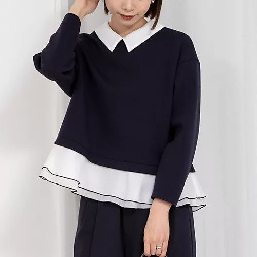 【ノーリーズソフィー/NOLLEY'S sophi】のダンボール オーガンジーブラウス インテリア・キッズ・メンズ・レディースファッション・服の通販 founy(ファニー) 　ファッション　Fashion　レディースファッション　WOMEN　トップス・カットソー　Tops/Tshirt　シャツ/ブラウス　Shirts/Blouses　2025年　2025　2025春夏・S/S　Ss,Spring/Summer,2025　オケージョン　Occasion　オーガンジー　Organdy　ペプラム　Peplum　ボックス　Box　モダン　Modern　ネイビー|ID: prp329100004391990 ipo3291000000030707353