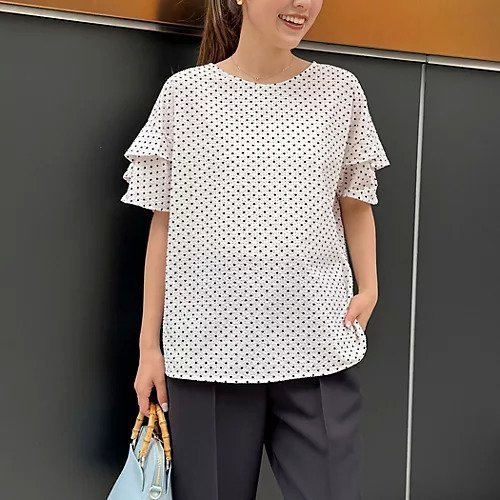 【ノーリーズ/NOLLEY'S】の【追加】サッカードットバックフリルブラウス 人気、トレンドファッション・服の通販 founy(ファニー) 　ファッション　Fashion　レディースファッション　Fashion for Women　トップス・カットソー　Cut & Sew Tops　シャツ・ブラウス・オフィスカジュアル　Elegant Blouses & Button-Ups　バッグ　Bags　2025年　2025　2025春夏・S/S　Spring/Summer 2025 SS25　サッカー　Seersucker, Summer Fabric　ドット　Polka Dot, Dot Pattern　フリル　Frill, Ruffle　ボトム　Bottoms, Lower Wear　半袖　Short Sleeve, Half Sleeve　夏　Summer　other-2|ID: prp329100004391991 ipo3291000000033424104