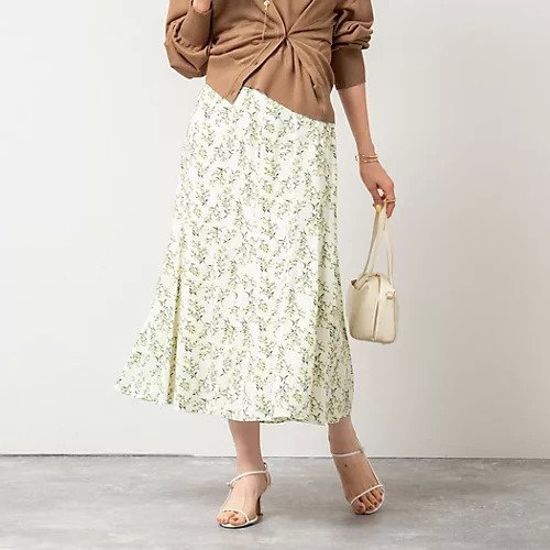 【ノーリーズソフィー/NOLLEY'S sophi】のミモザプリントフレアスカート インテリア・キッズ・メンズ・レディースファッション・服の通販 founy(ファニー) 　ファッション　Fashion　レディースファッション　WOMEN　スカート　Skirt　Aライン/フレアスカート　Flared A-Line Skirts　2025年　2025　2025春夏・S/S　Ss,Spring/Summer,2025　おすすめ　Recommend　シンプル　Simple　ジャケット　Jacket　フレア　Flare　ホワイト系その他2|ID: prp329100004392069 ipo3291000000031423724