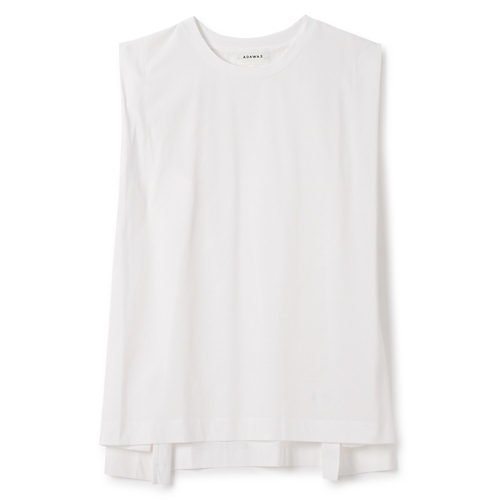 【アダワス/ADAWAS】のCOMPACT COTTON JERSEY SLEEVELESS TOP インテリア・キッズ・メンズ・レディースファッション・服の通販 founy(ファニー) 　ファッション　Fashion　レディースファッション　WOMEN　トップス・カットソー　Tops/Tshirt　シルク　Silk　夏　Summer　洗える　Washable　ホワイト|ID: prp329100004393760 ipo3291000000030720017