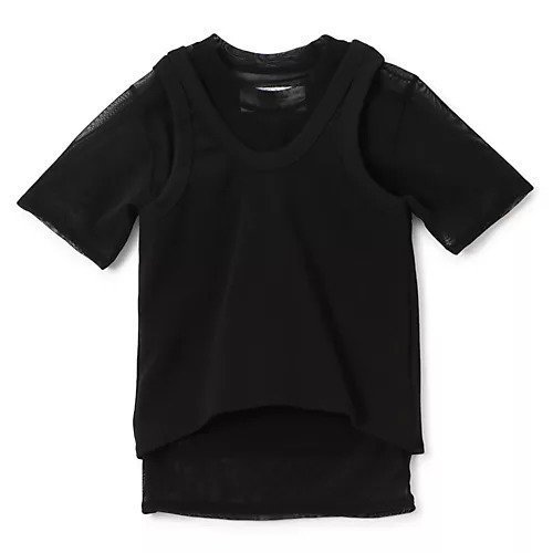 【ジェーンスミス/JANE SMITH】のSHORT SLEEVE WITH TANK LAYERED PULLOVER インテリア・キッズ・メンズ・レディースファッション・服の通販 founy(ファニー) https://founy.com/ ファッション Fashion レディースファッション Fashion for Women トップス・カットソー Cut & Sew Tops カジュアルプルオーバー・ニットトップス Pullovers & Knit Tops / Casual Pullovers コンパクト Compact, Small Size ショート Short, Short Length タンク Tank Top, Sleeveless Top バランス Balance, Style Balance パッチ Patch, Appliqué ボトム Bottoms, Lower Wear メッシュ Mesh, Net Fabric 洗える Machine Washable |ID: prp329100004393766 ipo3291000000030720053
