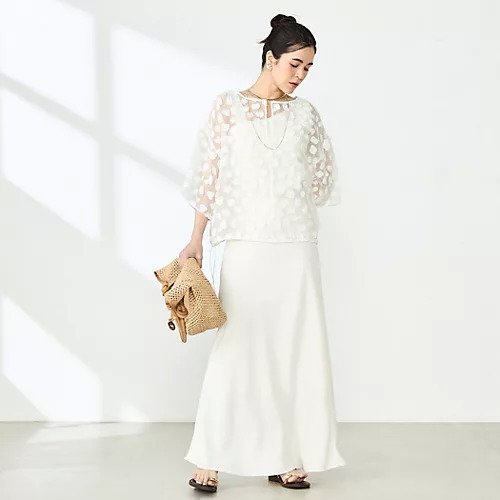 【ノーリーズ/NOLLEY'S】のKIRYU花柄ジャガードTブラウス 人気、トレンドファッション・服の通販 founy(ファニー) 　ファッション　Fashion　レディースファッション　WOMEN　トップス・カットソー　Tops/Tshirt　シャツ/ブラウス　Shirts/Blouses　花柄・フラワープリント・モチーフ　Flower Patterns　2025年　2025　2025春夏・S/S　Ss,Spring/Summer,2025　カットジャガード　Cut Jacquard　ドローコード　Draw Cord　人気　Popularity　定番　Standard　other-2|ID: prp329100004393785 ipo3291000000031711922