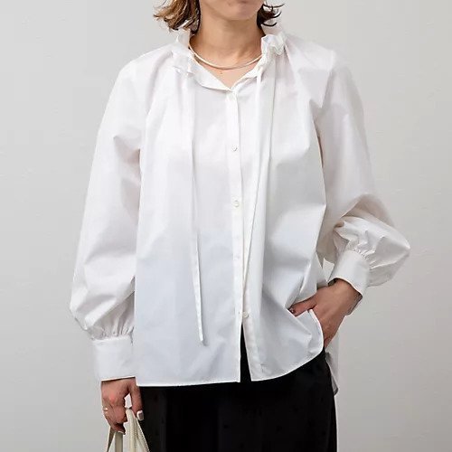 【ノーリーズ/NOLLEY'S】の衿フリルリボンブラウス インテリア・キッズ・メンズ・レディースファッション・服の通販 founy(ファニー) 　ファッション　Fashion　レディースファッション　WOMEN　トップス・カットソー　Tops/Tshirt　シャツ/ブラウス　Shirts/Blouses　2025年　2025　2025春夏・S/S　Ss,Spring/Summer,2025　おすすめ　Recommend　オケージョン　Occasion　デニム　Denim　フリル　Frills　リボン　Ribbon　エレガント 上品　Elegant　ホワイト|ID: prp329100004393792 ipo3291000000031712207