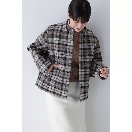 【ヒューマンウーマン/HUMAN WOMAN】のスライバーボンディングショートブルゾン インテリア・キッズ・メンズ・レディースファッション・服の通販 founy(ファニー) 　ファッション　Fashion　レディースファッション　WOMEN　アウター　Coat Outerwear　ブルゾン　Blouson/Jackets　おすすめ　Recommend　ウォーム　Worm　ショート　Short　シンプル　Simple　ジャージー　Jersey　スタンダード　Standard　スタンド　Stand　チェック　Check　バランス　Balance　ブルゾン　Blouson　ボトム　Bottom　ボンディング　Bonding　ベージュチェック|ID: prp329100004393944 ipo3291000000030972012