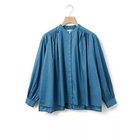 【ミディウミ/MidiUmi】のギャザーワイドシャツ ブルー|ID: prp329100004406244 ipo3291000000034308063